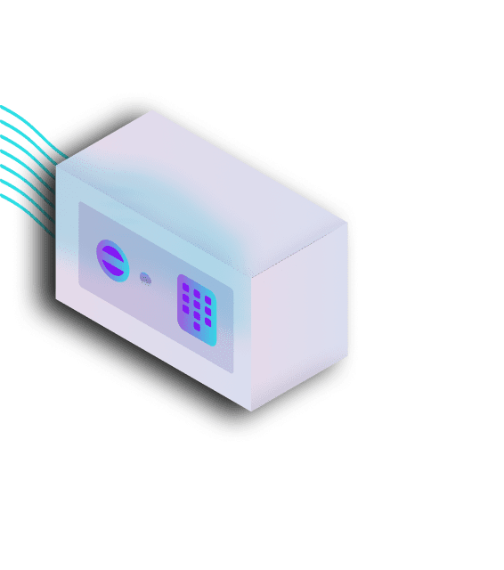 3D graphic of a safe or vault